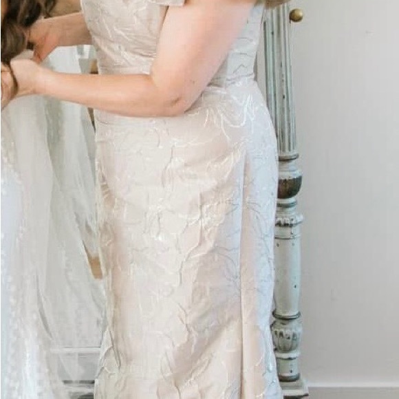 Gia Franco Mother of Bride Champagne One Shoulder Sleeveless Gown - Picture 11 of 11